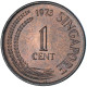 Monnaie, Singapour, Cent, 1973, Singapore Mint, TTB, Copper Clad Steel, KM:1a - Singapore