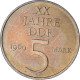 Monnaie, République Démocratique Allemande, 5 Mark, 1969, TTB, Nickel-Bronze - 5 Marcos