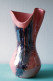 Vase Céramique Vintage Vallauris Fady émail Rose Décor Plume - Vallauris (FRA)