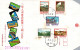 Taiwan Formosa Republic Of China FDC Drawings Train Railway Route Transport Evolution -9$,4$,3$,2$ And 1$ Stamps - FDC