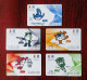 China 2008 Set Of 5 Beijing 2008 Olympic Games Mascot Fuwa Top-up Cards In Fold,used - Juegos Olímpicos