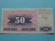 50 Pedeset Dinara > Bosnia Herzegovina - 1992 ( Zie/voir Photo / See Scans ) XF Circulated ! - Bosnia Erzegovina