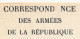 CPFM Officielle - Correspond Nce Des Armées De La République, Drapeaux Stern Pour Civils Mod B, Variété Manque Le A ... - Lettres & Documents