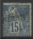N° 6 Surcharge Au Type I COTE 40 €, 15ct Bleu - Used Stamps