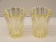 -2 VASES CRISTAL P D'AVESN Pour DAUM Couleur CITRINE Non Signés VITRINE Déco  E - Jarrones