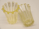 Delcampe - -2 VASES CRISTAL P D'AVESN Pour DAUM Couleur CITRINE Non Signés VITRINE Déco  E - Vasen