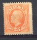 SUE Yv. N° 46  (*)  25 ö Orange  Oscar II  Cote 30 Euro BE  2 Scans - Neufs