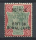 SOMALILAND 1903 Service  N° 10 *  Neuf MH Trace Charnière TTB C 30 € Reine Victoria - Somaliland (Herrschaft ...-1959)