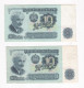 Bulgarie 2 Billets 10 Leva 1974 Numéro Qui Se Suive , 082888 – 082889 En TTB - Bulgarie