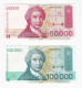 Croatie 2 Billets Neufs De 50000 Et 100000 Dinara 1993 , UNC  - Croatie