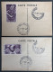 France, Vignettes Sur 2 Cartes (timbres Tombés), FOIRE DE PARIS 1942 - (B2491) - Cachets Commémoratifs