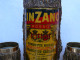 Vintage CINZANO Rosso Bottle And 4 Cups Wood Looking Set REAR #1329 - Spirits