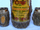 Vintage CINZANO Rosso Bottle And 4 Cups Wood Looking Set REAR #1329 - Spirituosen