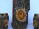 Delcampe - Vintage CINZANO Rosso Bottle And 4 Cups Wood Looking Set REAR #1329 - Spiritueux