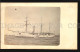 1902 Uk Battleship Military Ship At Montevideo Port 2x Photo Postcard - Verzamelingen & Kavels