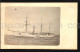 1902 Uk Battleship Military Ship At Montevideo Port 2x Photo Postcard - Colecciones Y Lotes