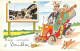 ILLUSTRATEUR - JEAN DE PREISSAC -HUMORISTIQUE, AUTOMOBILE - IMAGE COLLEE - BIEN ARRIVES A BOUILLAC (AVEYRON 12) - Preissac