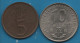 DDR RDA LOT MONNAIES 2 COINS: 5 + 10 MARK 1969 - 1973 - Vrac - Monnaies