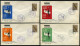 Türkiye 1967 7th European Volleyball Championship, Complete Set (4 * FDC) | Special Date Postmarked Cover - Covers & Documents