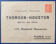 FRANCE ENTIER POSTAL LETTRE TYPE SEMEUSE 50C ROUGE LIGNÉE REPIQUAGE AVEC PUBLICITE THOMSON-HOUSTON TTB - Bigewerkte Envelop  (voor 1995)