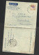 Malaya 1949 Aerogramme Commercially Used Bukit Mertajam To Karaikudi India , 25c Penang KGVI Franking - Malayan Postal Union