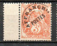 Type Blanc 3c - Préoblitéré N°39 ** - Unité Bord De Feuille Inter-panneau - 1893-1947