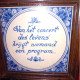 CITATION En Néerlandais SUR FAIENCE EN BLEU DE DELFT ENCADREMENT BOIS - Delft (NLD)