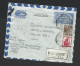 India 1971 Prepaid 1R55 Plane Airletter Registered & Commercially Used Bhopal To Detroit USA , Uprated 1R95 - Buste