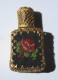 Flacon à Sel  Parfum Miniature Broderie Verre Métal Second Empire 19eme 19 Siècle 3,3 Cm Maison De Poupée Poupées - Autres & Non Classés