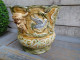 Delcampe - Ancien Cache Pot Faïence Barbotine Onnaing Décor Ramier 183 Style Renaissance - Onnaing (FRA)
