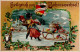 Neujahr Heilgruss Zum Jahreswechsel Weihnachtsmann Schlittenfahrt Bund Der Deutschen In Böhmen 1894 I-II Pere Noel Bonne - Año Nuevo