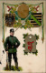 Regiment Dresden Ers.-Abtlg. Telegr.-Batl. Nr 7 Prägekarte II (fleckig, Kl. Eckbug) - Régiments