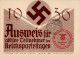 Reichsparteitag WK II Nürnberg (8500) Ausweis Für Aktive Teilnehmer 1936 I-II (Mittelknick) - Weltkrieg 1939-45