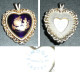 Lot 2 Anciens Médaillons Porcelaine émaillée De Limoges Castel Dont Un Pendentif Coeur - Pendants