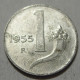 REPUBBLICA ITALIANA 1 Lira Cornucopia 1955 QBB  - 1 Lire