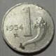 REPUBBLICA ITALIANA 1 Lira Cornucopia 1954 QBB  - 1 Lire