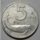 REPUBBLICA ITALIANA 5 Lire Delfino 1953 QBB  - 5 Liras