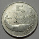 REPUBBLICA ITALIANA 5 Lire Delfino 1955 QBB  - 5 Liras