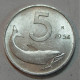 REPUBBLICA ITALIANA 5 Lire Delfino 1954 Firma Vicino Al Bordo QFDC  - 5 Liras