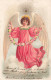 RELIGION - Christiannisme - Ange Avec Une Guirlande De Roses -  Carte Postale Ancienne - Tableaux, Vitraux Et Statues