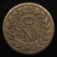 France, Napoleon I, 1 Décime, 1814. BB, Strasbourg, Bronze, TTB+ (EF), KM#, G.195b, F.131/3 - 1814 Siege Of Antwerp