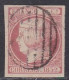 1852-ED. 12 -ISABEL II- 6 CUARTOS ROSA-USADO PARRILLA NEGRA- LUJO - Usados