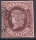 1862-ED. 58 ISABEL II 4 CUARTOS CASTAÑOL S. ANTEADO- USADO FECHADOR - Usados