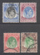Singapore Scott 17a/20a - SG27/30, 1948 George VI 50c - $5 Perf 17.1/2 X 18 Used - Singapore (...-1959)