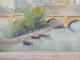 Delcampe - Ancien Tableau Dessin Aquarelle Intitulé Pointe De La Cité Du Pont Des Arts - Wasserfarben