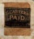 (R132) USA Scott # 36 L1 - Piece Of Cover - Blue Cancel - G' Carter's  Dispatch (L101) Black On Ribbed Paper 1849-1851 - Lokalausgaben