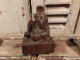 Sculpture Sur Bois (Ebauche) Prisonnier Allemand Jouant De L'harmonica 1ère Guerre Mondiale 14-18 WW1 - Madera