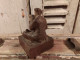 Sculpture Sur Bois (Ebauche) Prisonnier Allemand Jouant De L'harmonica 1ère Guerre Mondiale 14-18 WW1 - Holz