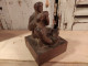 Delcampe - Sculpture Sur Bois (Ebauche) Prisonnier Allemand Jouant De L'harmonica 1ère Guerre Mondiale 14-18 WW1 - Madera