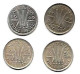 AUSTRALIE  Georges VI  3 Pence  Lot De 4 Argent     1948m-1949m-1950m-1951m-  TB - Unclassified